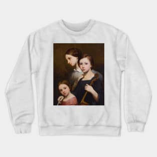 Portrait of Rene, Cecile and Louise Franchomme by Ary Scheffer Crewneck Sweatshirt